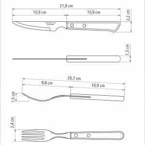 Churrasco Spanish Steak Cutlery 12 Piece Set - Red